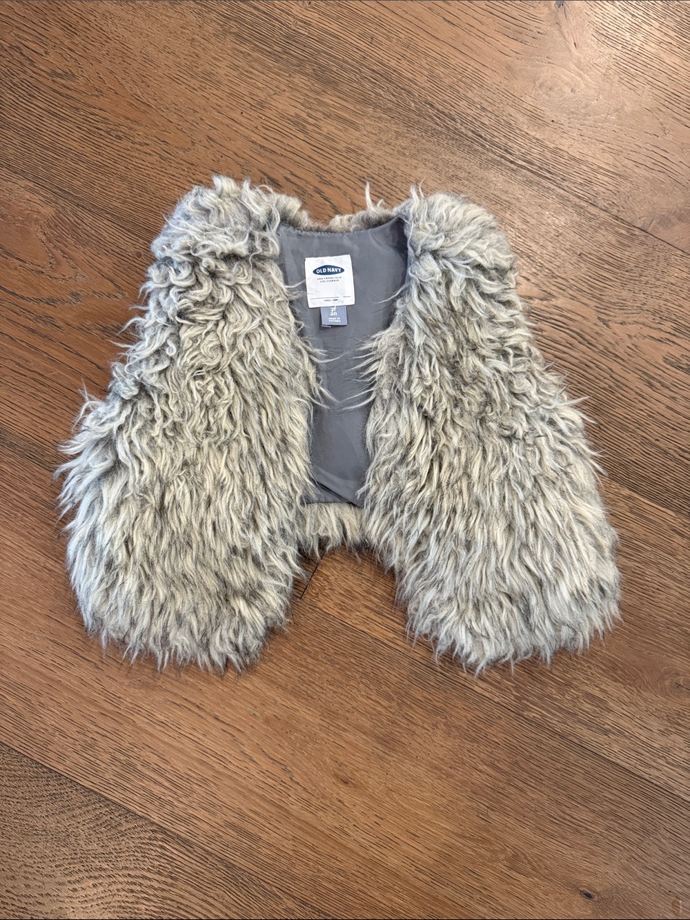 Old Navy Girls Gray Faux Fur Shrug Vest